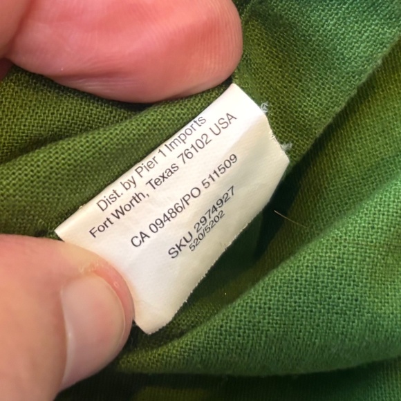 Cotton Pier 1 Spring Green Napkins Set of 6 - Picture 4 of 4